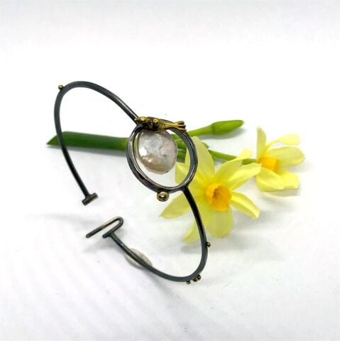 Luna Bird İnci Gümüş Bileklik