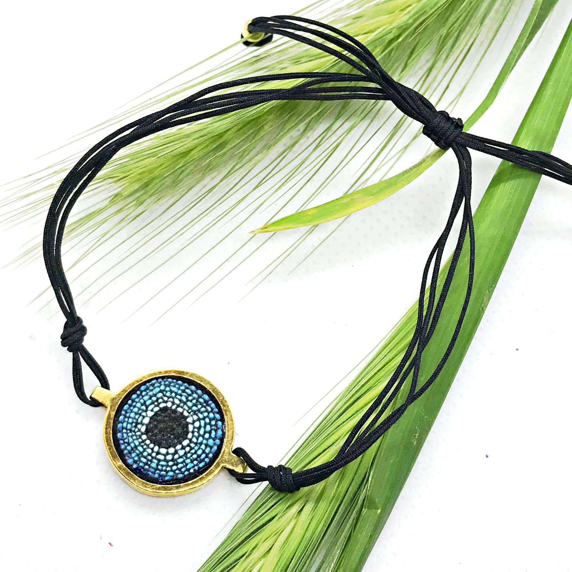 Mikro Mozaik Nazarlık Göz Gümüş İpli Bileklik