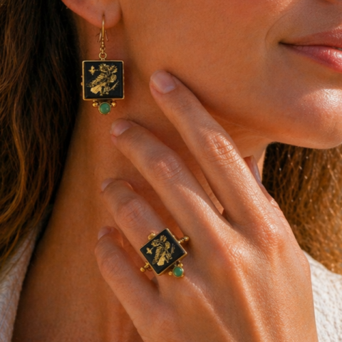 Glaukopis, Athena's Owl Onyx Ring