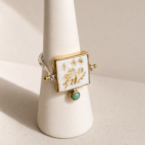 Athena's Light Mother-of-Pearl Ring