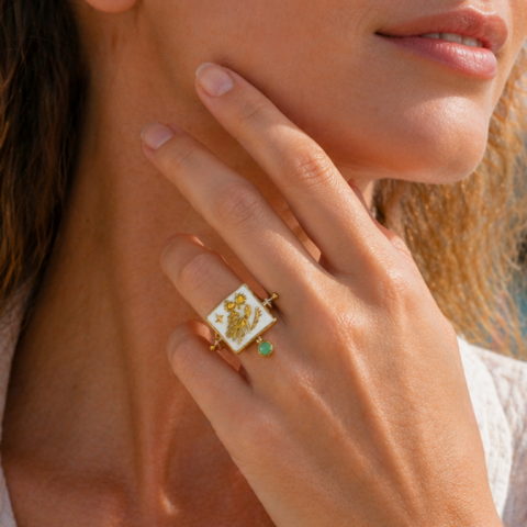 Athena's Light Mother-of-Pearl Ring