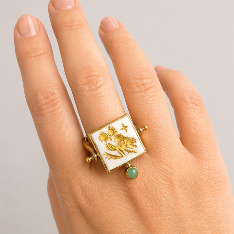 Athena's Light Mother-of-Pearl Ring