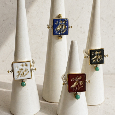 Seal of Wisdom Agate Ring