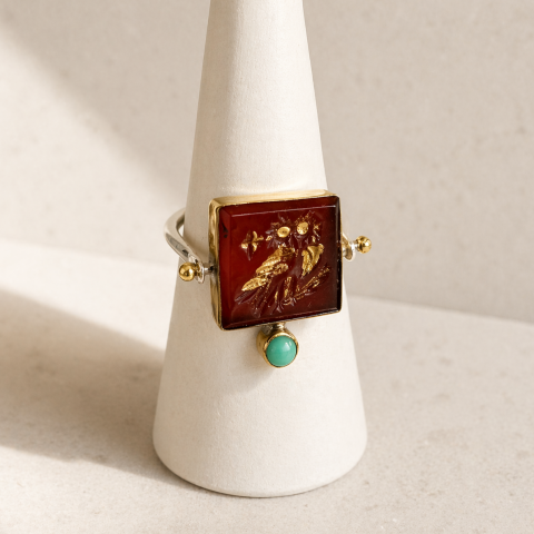 Seal of Wisdom Agate Ring