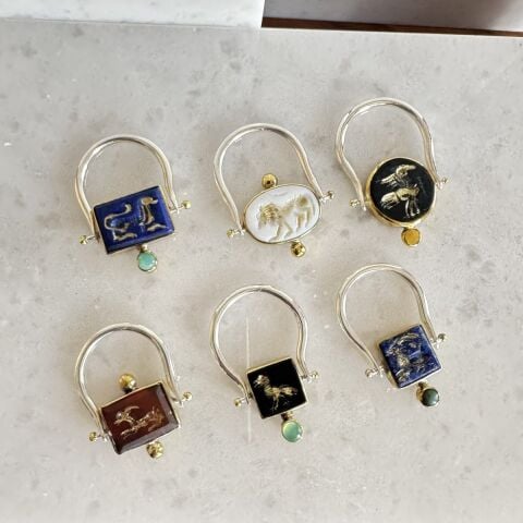 Karanlıkta Yol Bulan Yuvarlak Oniks Yüzük