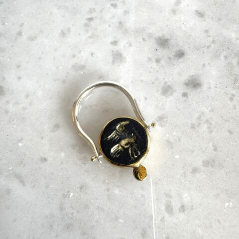 Karanlıkta Yol Bulan Yuvarlak Oniks Yüzük