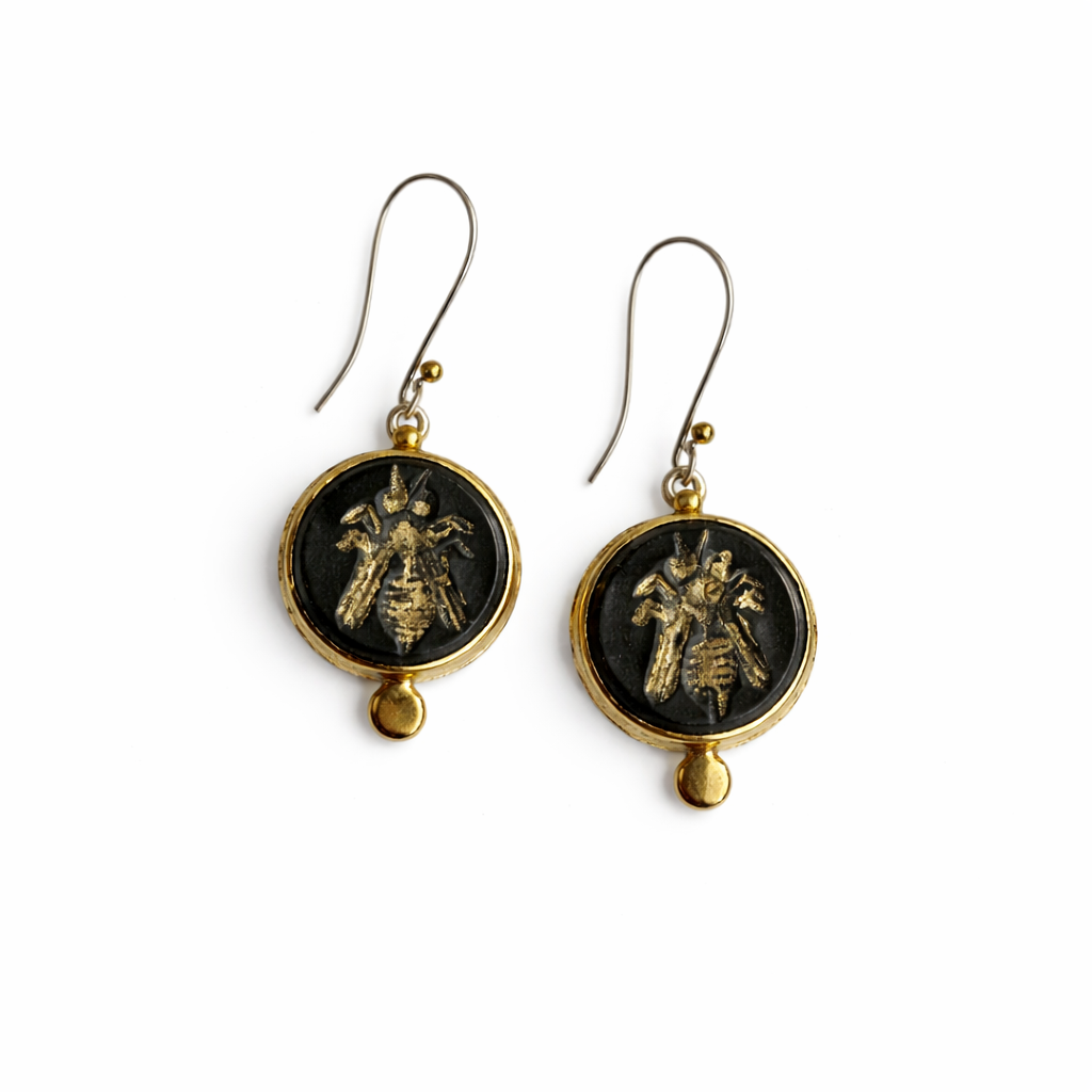 Bee of Ephesus Onyx Earring