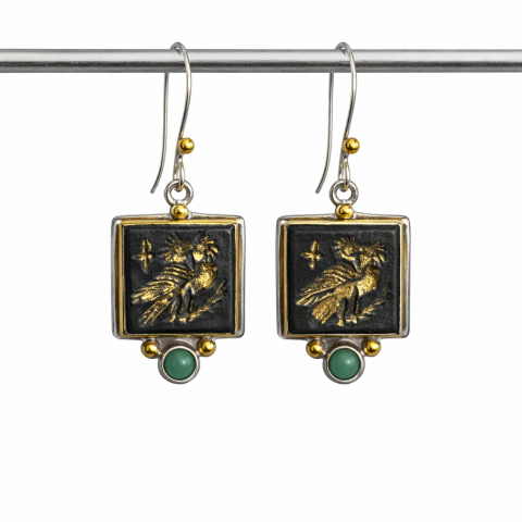 Glaukopis, Athena's Owl Onyx Earring