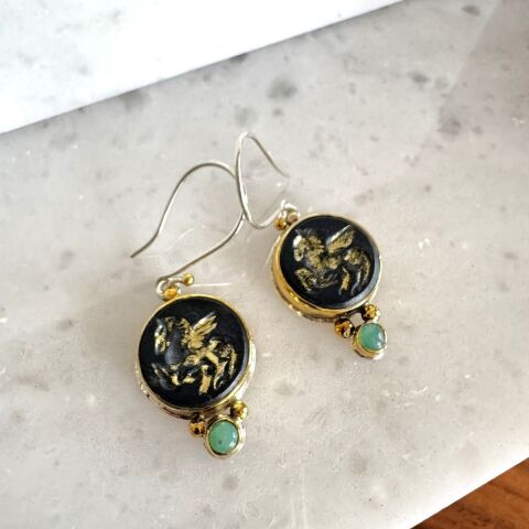 Karanlığın Kanatları Oniks Küpe