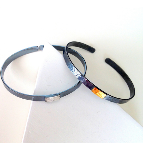 Archaic Dövülü Oksitli Gümüş Erkek Bileklik