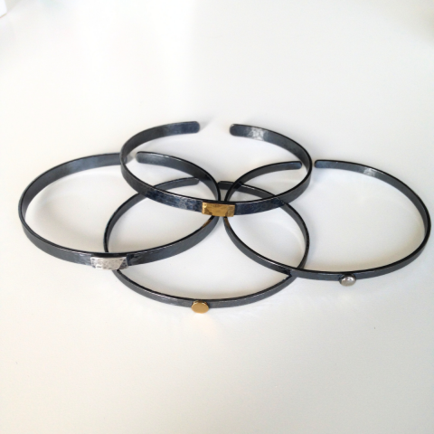 Archaic Dövülü Oksitli Gümüş Erkek Bileklik