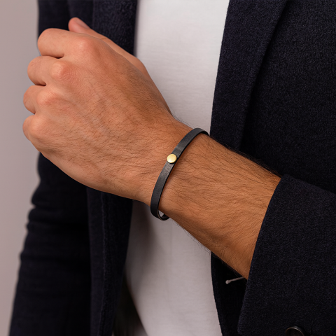 Archaic Dövülü Oksitli Nokta Detaylı Gümüş Erkek Bileklik